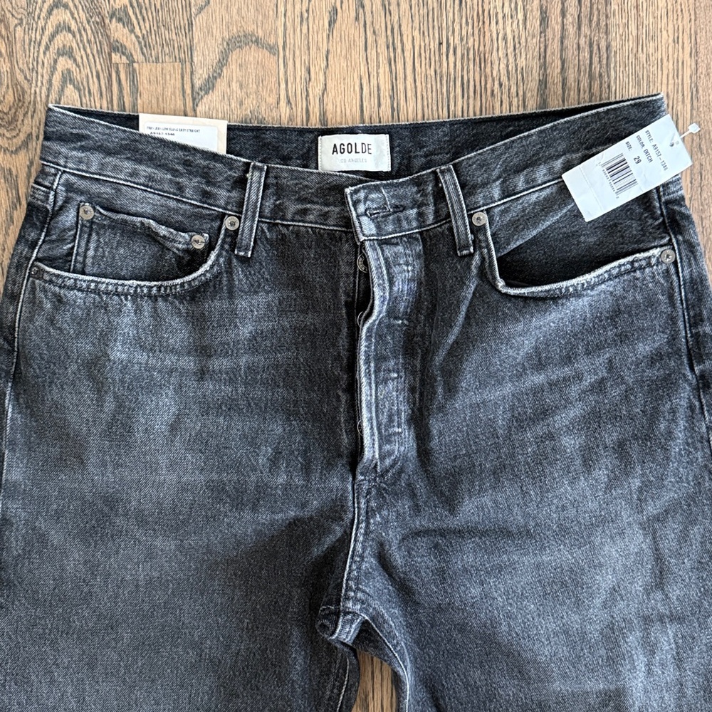 Agolde Women's Fran Charcoal Straight Leg Jeans